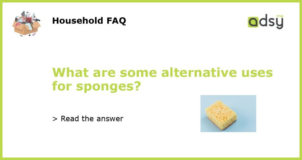 What are some alternative uses for sponges featured