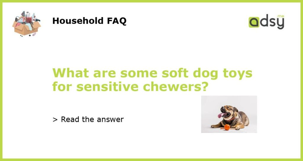 What are some soft dog toys for sensitive chewers?
