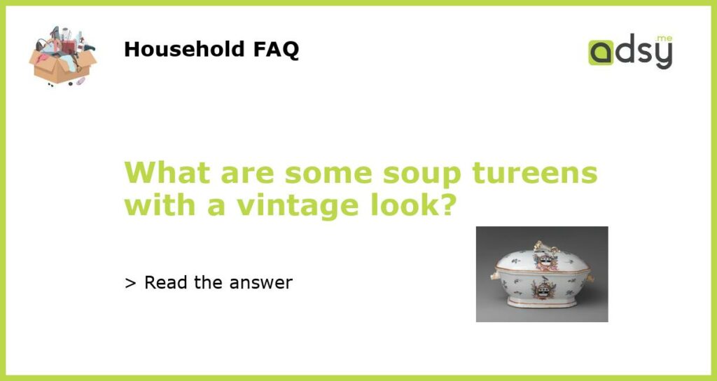 What are some soup tureens with a vintage look featured