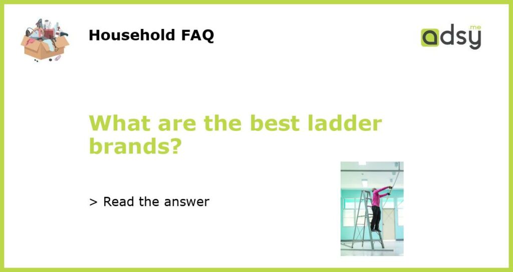 What are the best ladder brands featured