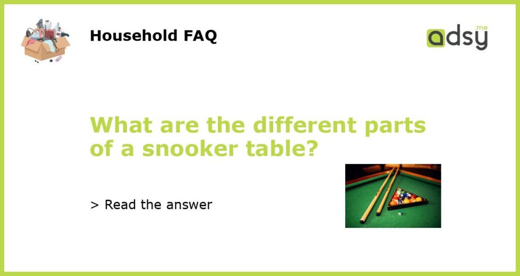 What are the different parts of a snooker table featured