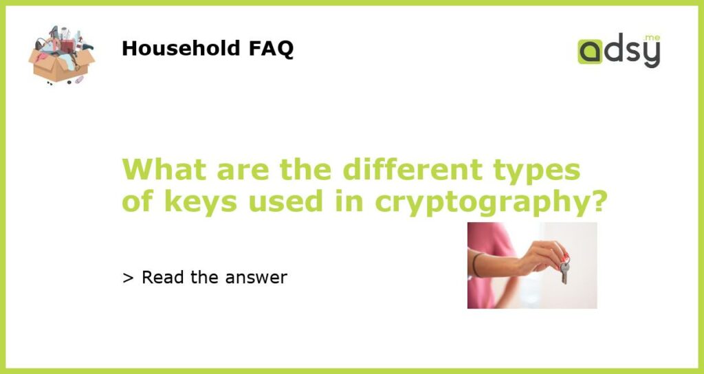 What are the different types of keys used in cryptography featured