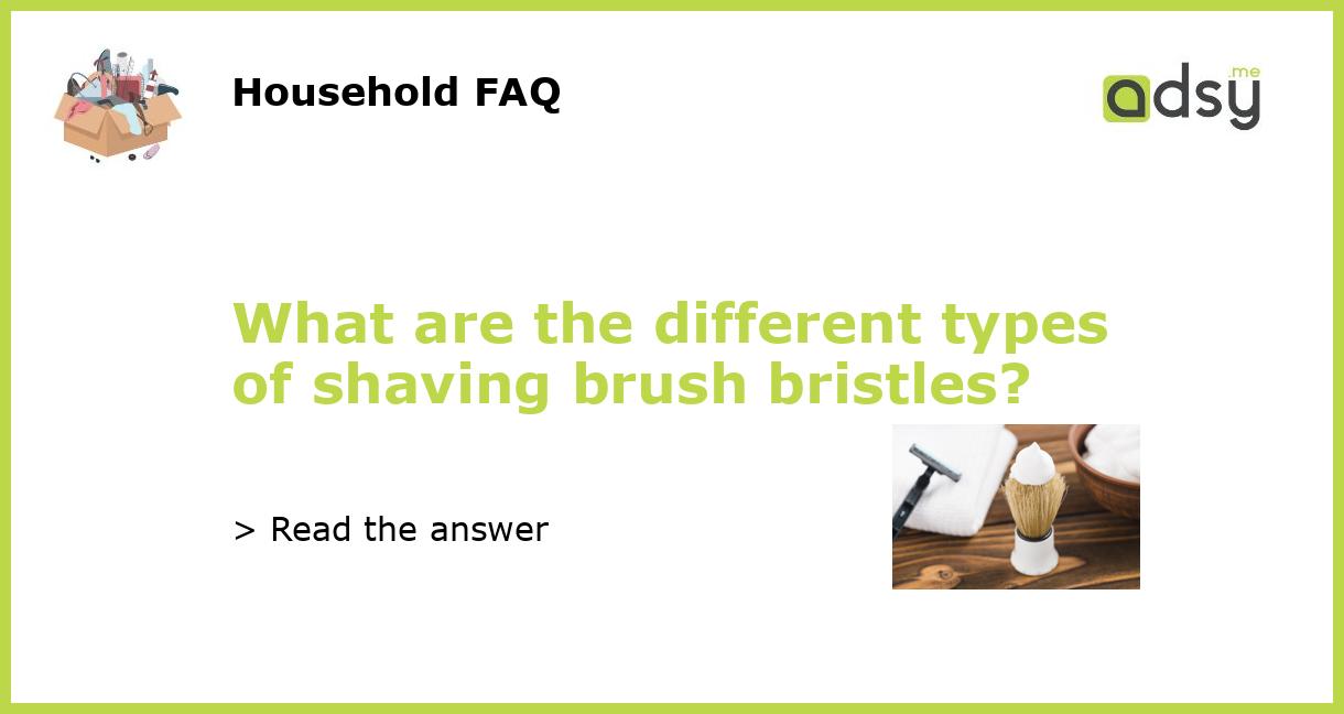 What are the different types of shaving brush bristles?