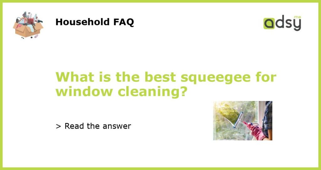 What is the best squeegee for window cleaning?