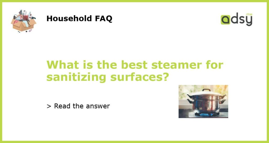 What is the best steamer for sanitizing surfaces featured