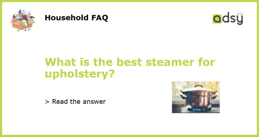 What is the best steamer for upholstery featured