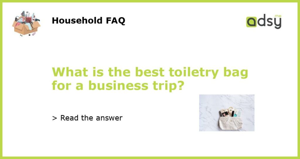 What is the best toiletry bag for a business trip featured