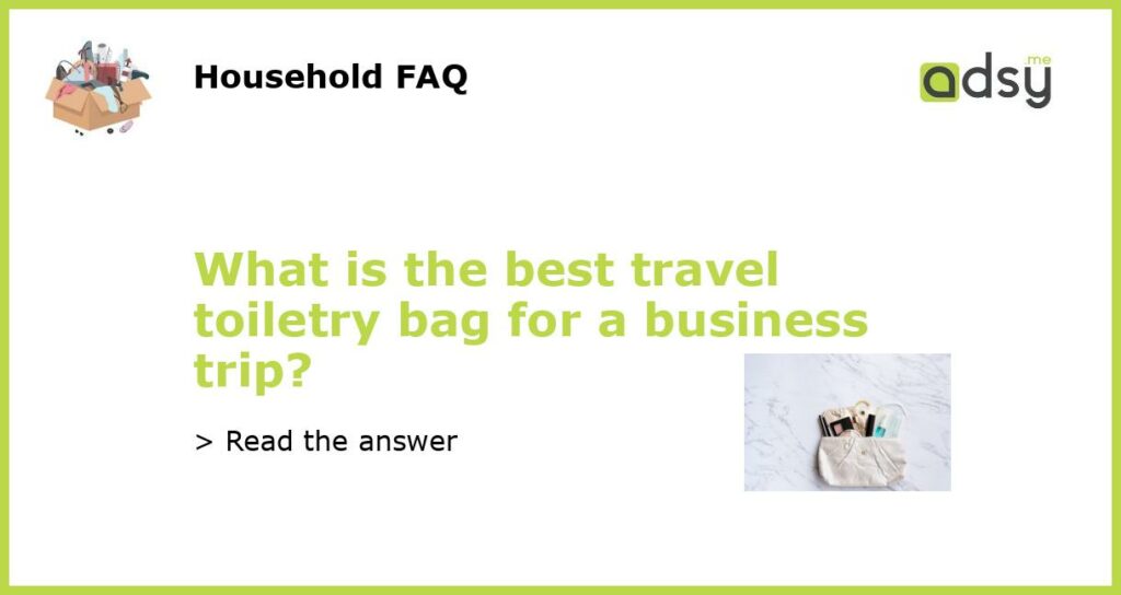 What is the best travel toiletry bag for a business trip featured