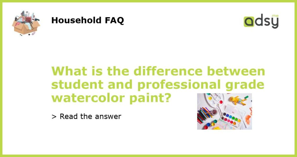 What is the difference between student and professional grade watercolor paint featured