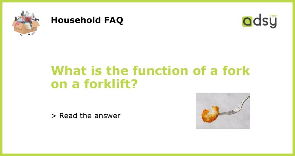 What is the function of a fork on a forklift featured