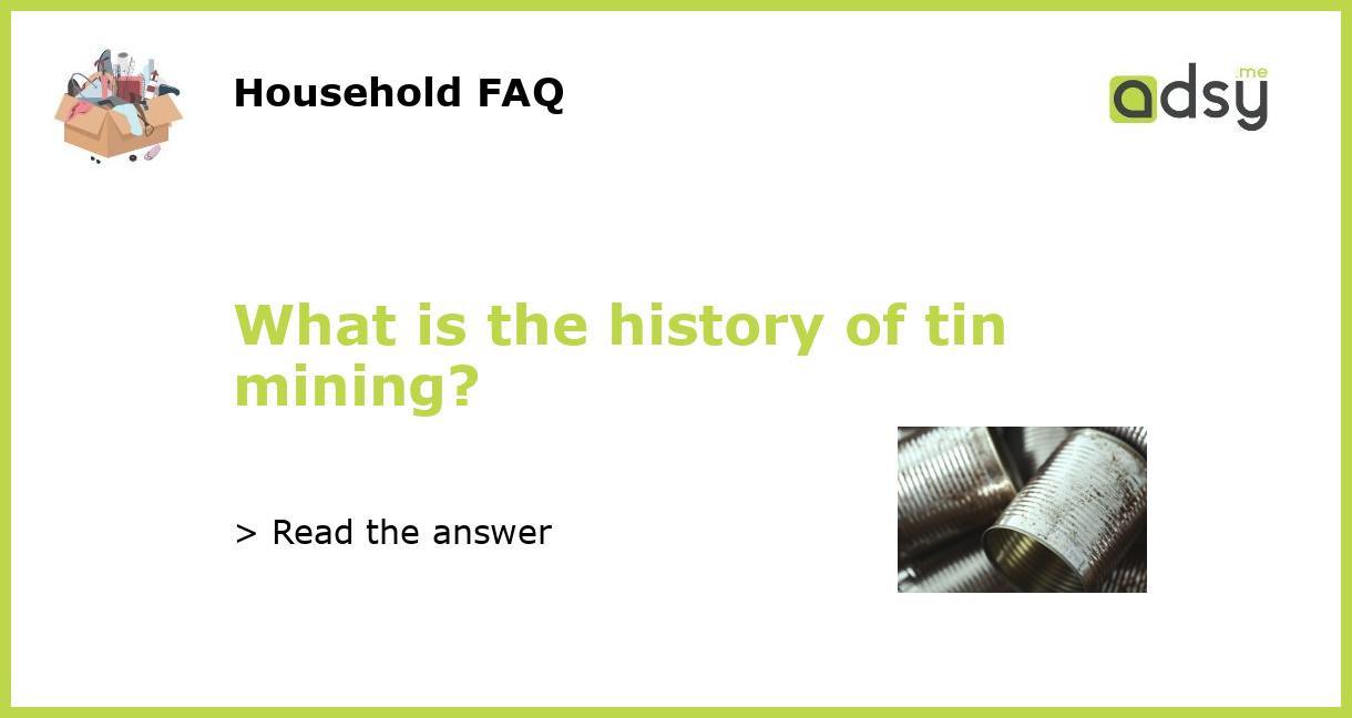 What is the history of tin mining?