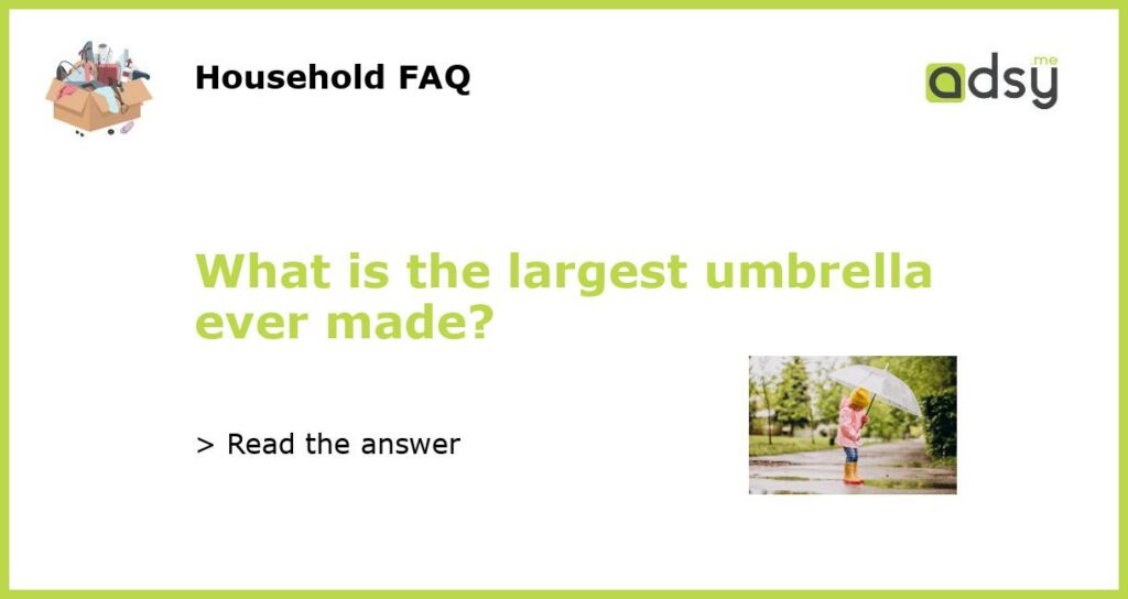 What is the largest umbrella ever made featured