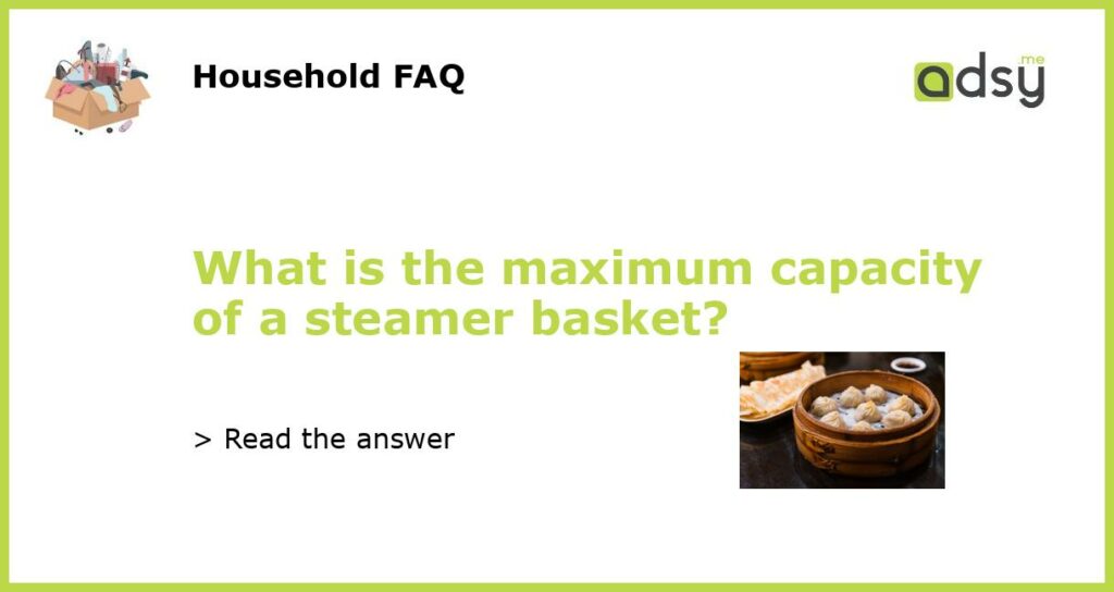 What is the maximum capacity of a steamer basket featured