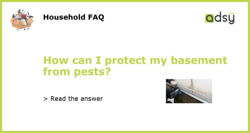 How can I protect my basement from pests featured