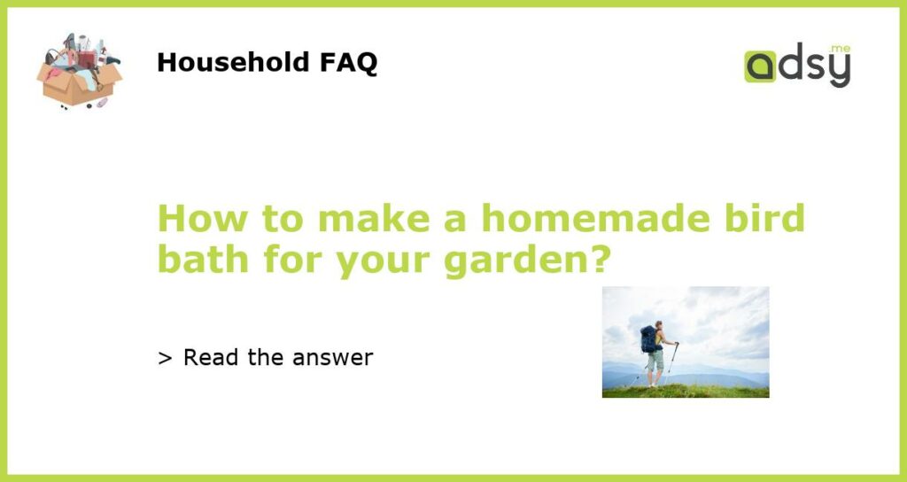 How to make a homemade bird bath for your garden?