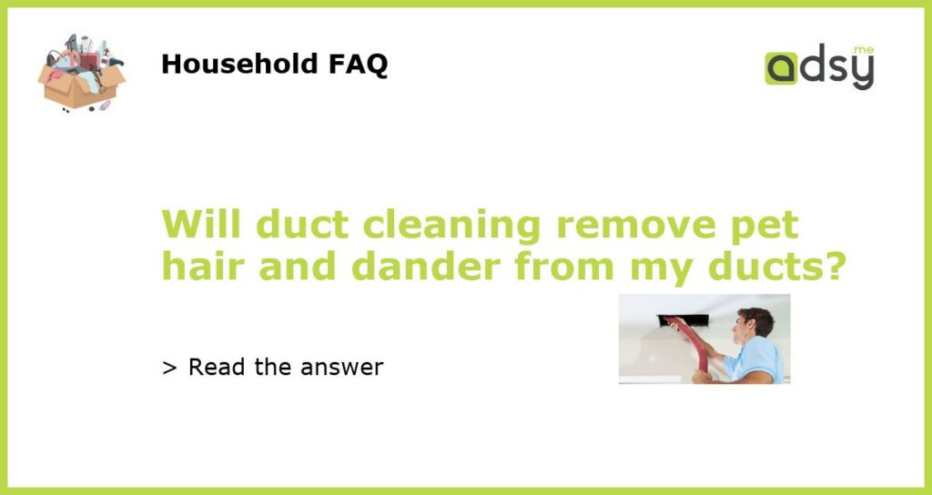 Will duct cleaning remove pet hair and dander from my ducts featured
